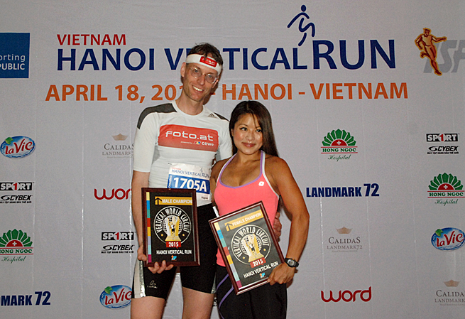 Hanoi winners Rolf Majcen and Cindy Reid. (c) Sporting Republic