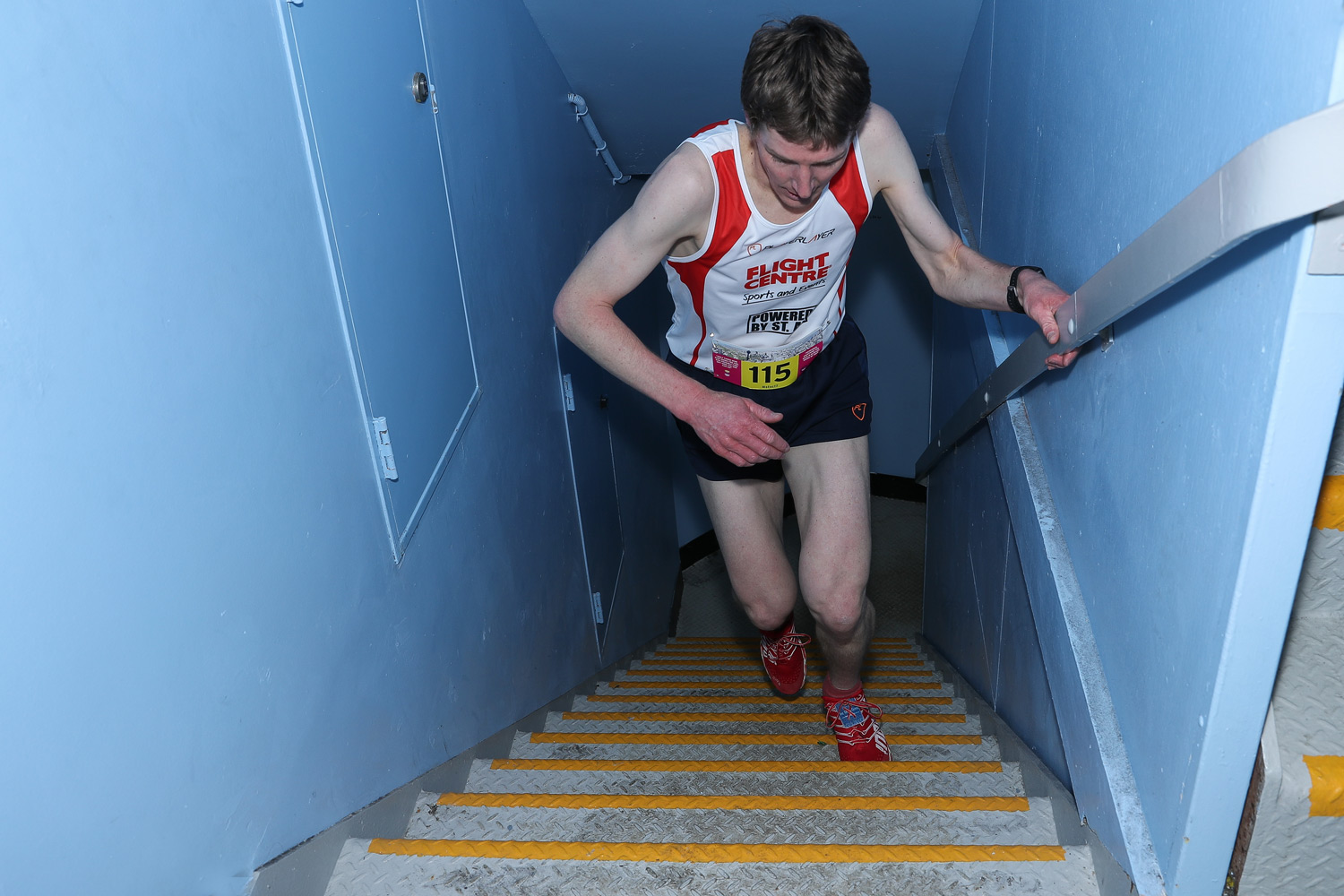 Mark Bourne on his way to victory at Sydney Tower Stair Challenge.